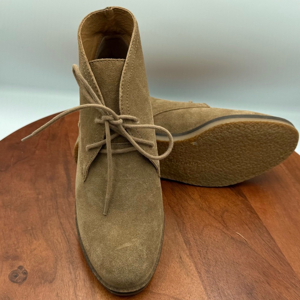 Lucky Brand Garboh Suede Chukka Boots Taupe Lace Up Women‎ 8.5 Classic Leather